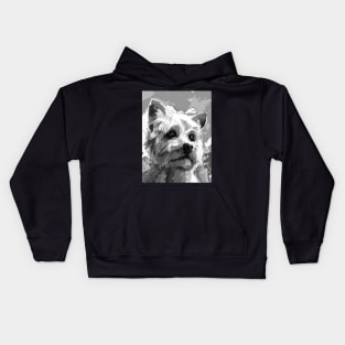 Yorkshire Terrier Mom Black and White Kids Hoodie